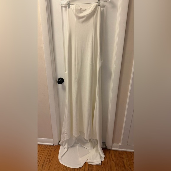 Lulu's Elegant Strapless White Dress - Picture 2 of 5